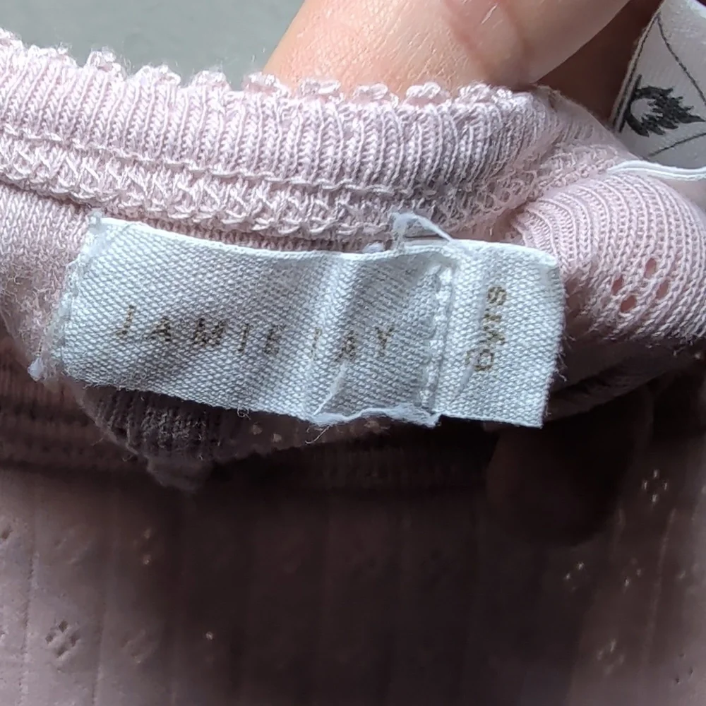 Jamie Kay Light Pink Camisole Pajama Top Organic Cotton Bow Summer Girls Size 6